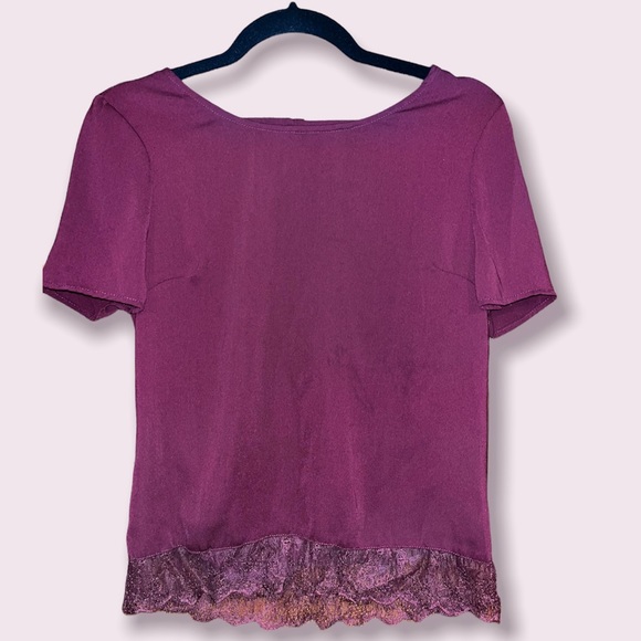 Dynamite Burgundy Lace Tee - Picture 1 of 2